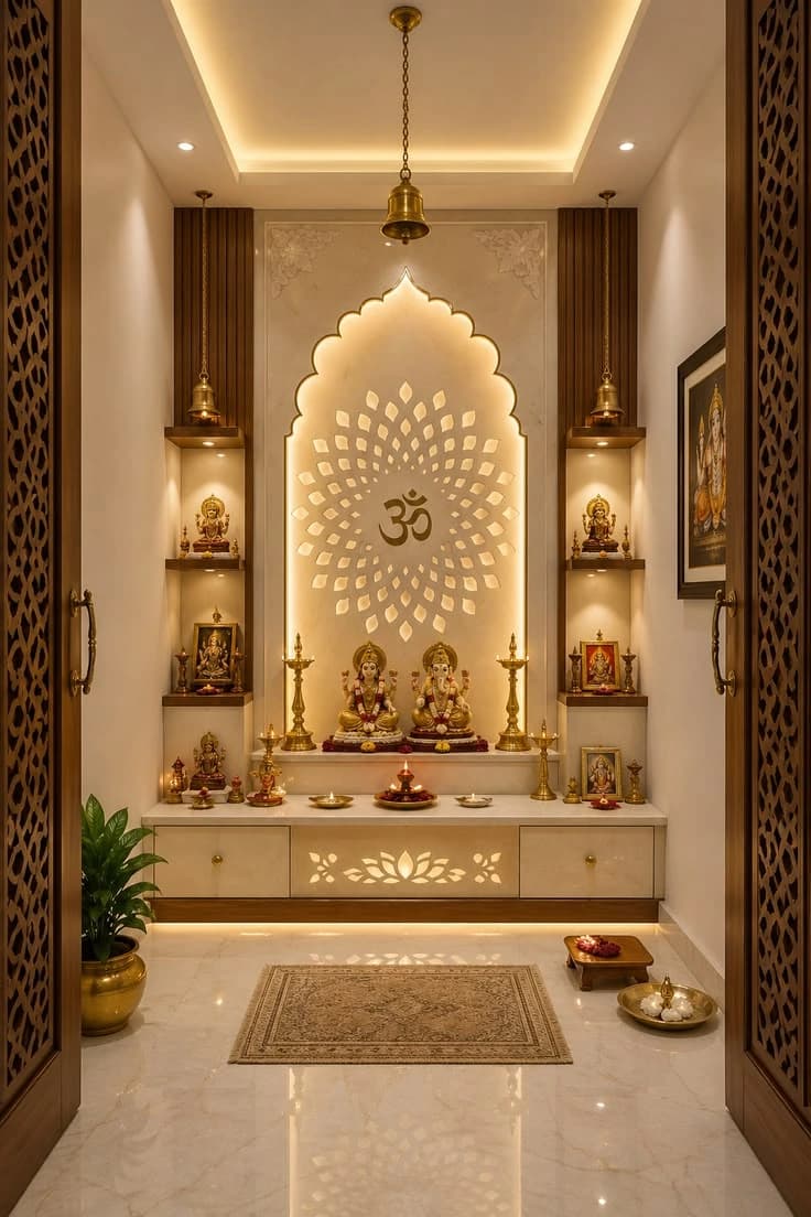 Pooja Room Design & Foyer Area Design